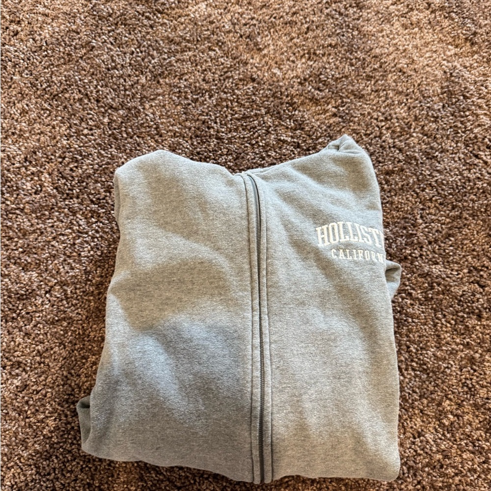 Hollister Gray Zip-Up Hoodie - Size